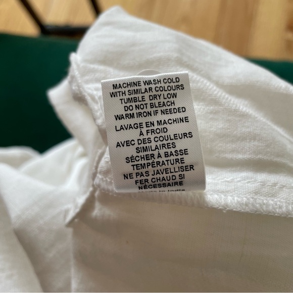 Solid and Striped The Cabana Linen Striped Cropped White Button Up Shirt NWT S - Picture 8 of 9